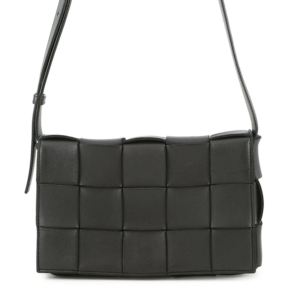 Bottega Veneta Shoulder Bag Intrecciato Cassette Lambskin Black